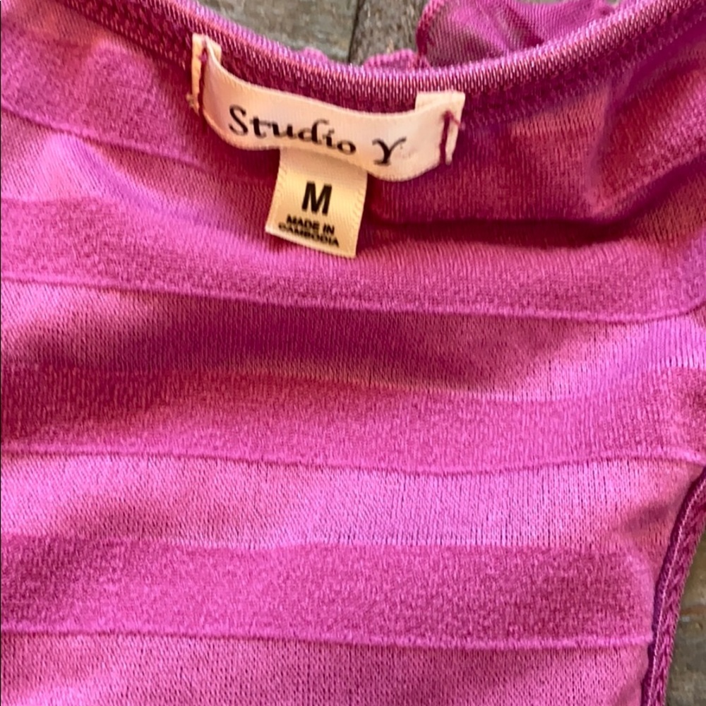 Studio Y Pink Racerback Ruffle Tunic - Picture 3 of 3